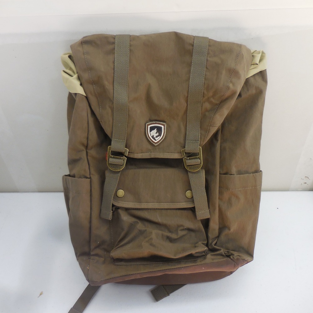 Kuhl Konflux 25L Endurawax Waxed Canvas Backpack Travel Bag Khaki Brown